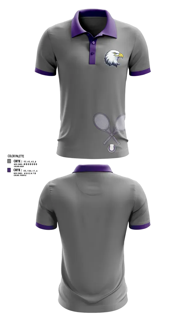 Short Sleeve Performance Polo, Albion Purple Eagles, Tennis, Teamtime, Team time, sublimation, custom sports apparel, team uniforms, spirit wear, spiritwear, sports uniforms, custom shirts, team store, custom team store, fundraiser sports, apparel fundraiser