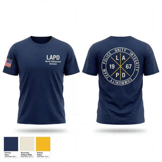 Old School Cotton Feel Shirt, LAPD-North Hollywood Division, Police, Teamtime, Team time, sublimation, custom sports apparel, team uniforms, spirit wear, spiritwear, sports uniforms, custom shirts, team store, custom team store, fundraiser sports, apparel fundraiser