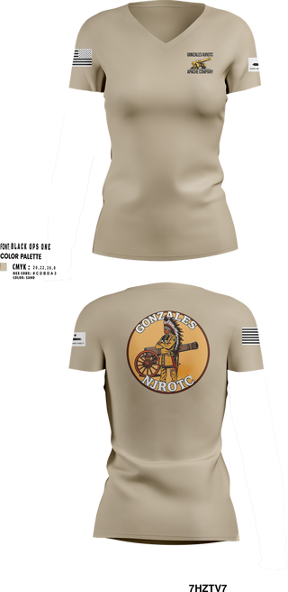 Womens Short Sleeve Vneck Shirt, NJROTC Apache Company, , Teamtime, Team time, sublimation, custom sports apparel, team uniforms, spirit wear, spiritwear, sports uniforms, custom shirts, team store, custom team store, fundraiser sports, apparel fundraiser