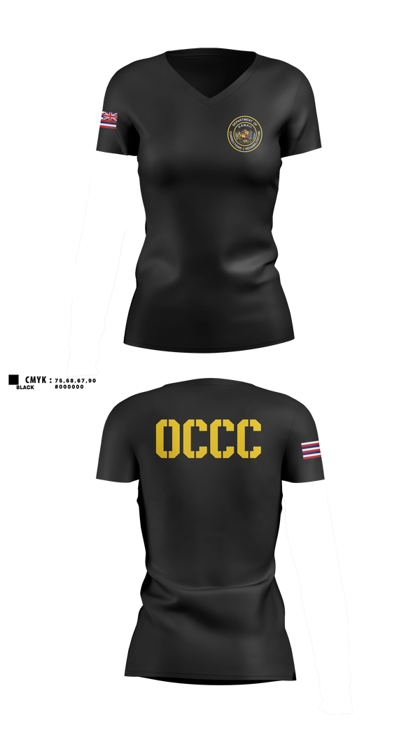 Womens Short Sleeve Vneck Shirt, OCCC, Police, Teamtime, Team time, sublimation, custom sports apparel, team uniforms, spirit wear, spiritwear, sports uniforms, custom shirts, team store, custom team store, fundraiser sports, apparel fundraiser