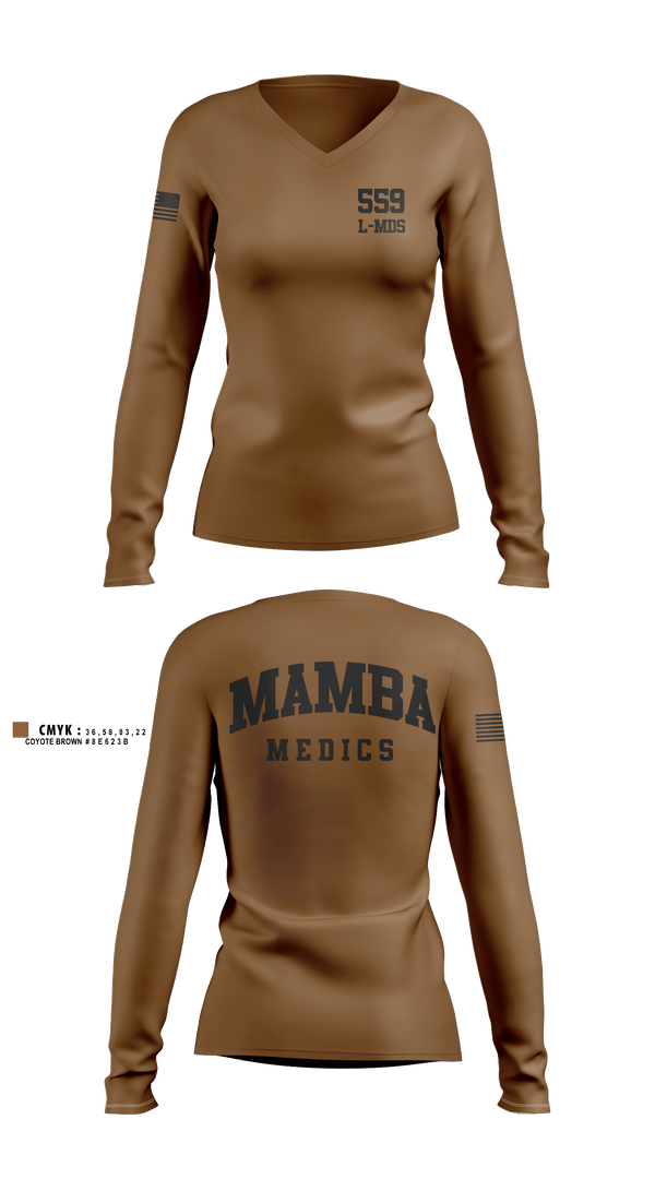 Womens Long Sleeve Vneck Shirt, 559 L-MDS, Air Force, Teamtime, Team time, sublimation, custom sports apparel, team uniforms, spirit wear, spiritwear, sports uniforms, custom shirts, team store, custom team store, fundraiser sports, apparel fundraiser