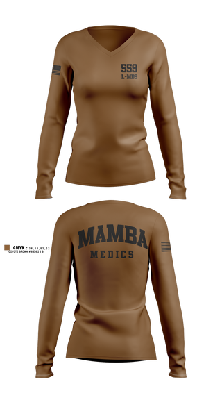 Womens Long Sleeve Vneck Shirt, 559 L-MDS, Air Force, Teamtime, Team time, sublimation, custom sports apparel, team uniforms, spirit wear, spiritwear, sports uniforms, custom shirts, team store, custom team store, fundraiser sports, apparel fundraiser
