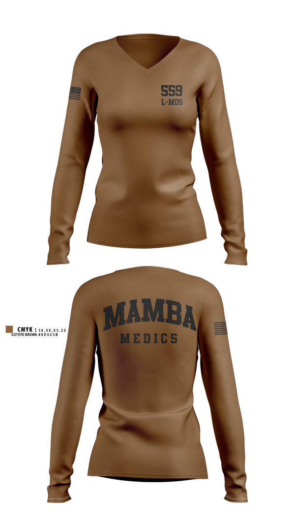 Womens Long Sleeve Vneck Shirt, 559 L-MDS, Air Force, Teamtime, Team time, sublimation, custom sports apparel, team uniforms, spirit wear, spiritwear, sports uniforms, custom shirts, team store, custom team store, fundraiser sports, apparel fundraiser