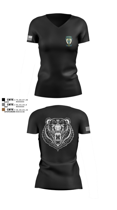 HQ, 309TH MI BN 79771724 Women's Short Sleeve V-neck Shirt - 1