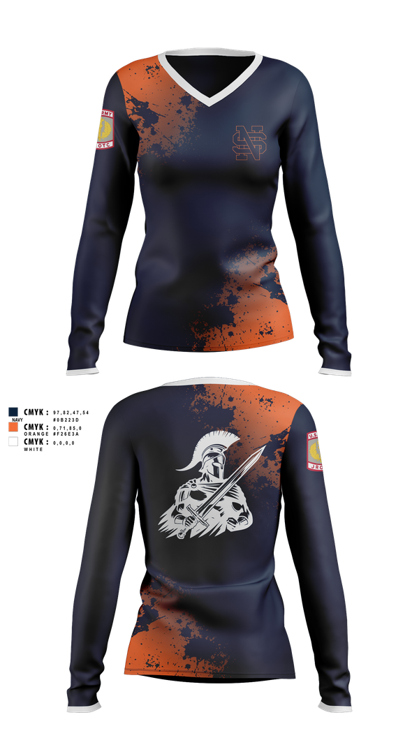 Womens Long Sleeve Vneck Shirt, Spartans, Cross Country, Teamtime, Team time, sublimation, custom sports apparel, team uniforms, spirit wear, spiritwear, sports uniforms, custom shirts, team store, custom team store, fundraiser sports, apparel fundraiser
