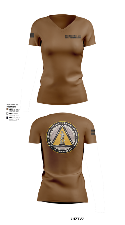 22nd Recruiting and Retention Battalion 91299609 Women's Short Sleeve V-neck Shirt - 1