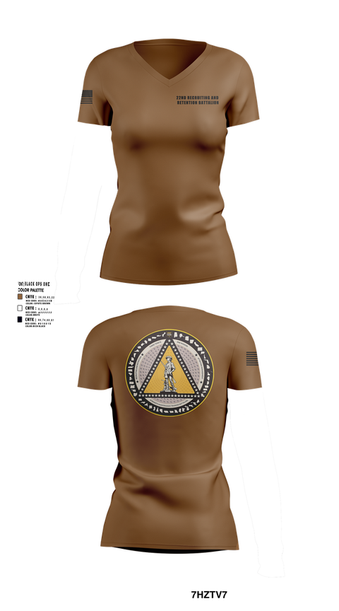 Womens Short Sleeve Vneck Shirt, 22nd Recruiting and Retention Battalion, , Teamtime, Team time, sublimation, custom sports apparel, team uniforms, spirit wear, spiritwear, sports uniforms, custom shirts, team store, custom team store, fundraiser sports, apparel fundraiser