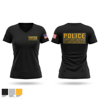 Womens Short Sleeve Vneck Shirt, DHS/ICE, Police, Teamtime, Team time, sublimation, custom sports apparel, team uniforms, spirit wear, spiritwear, sports uniforms, custom shirts, team store, custom team store, fundraiser sports, apparel fundraiser