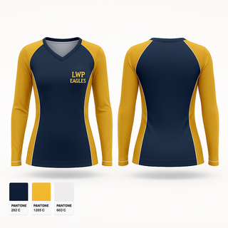 Womens Long Sleeve Vneck Shirt, LWP Eagles, Women's Volleyball, Teamtime, Team time, sublimation, custom sports apparel, team uniforms, spirit wear, spiritwear, sports uniforms, custom shirts, team store, custom team store, fundraiser sports, apparel fundraiser