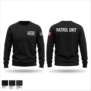 Crew Neck Sweatshirt, Alamogordo Police, Police, Teamtime, Team time, sublimation, custom sports apparel, team uniforms, spirit wear, spiritwear, sports uniforms, custom shirts, team store, custom team store, fundraiser sports, apparel fundraiser