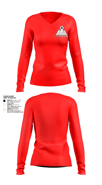 Wasatch PTK 41359176 Women's Long Sleeve V-neck Shirt - 4