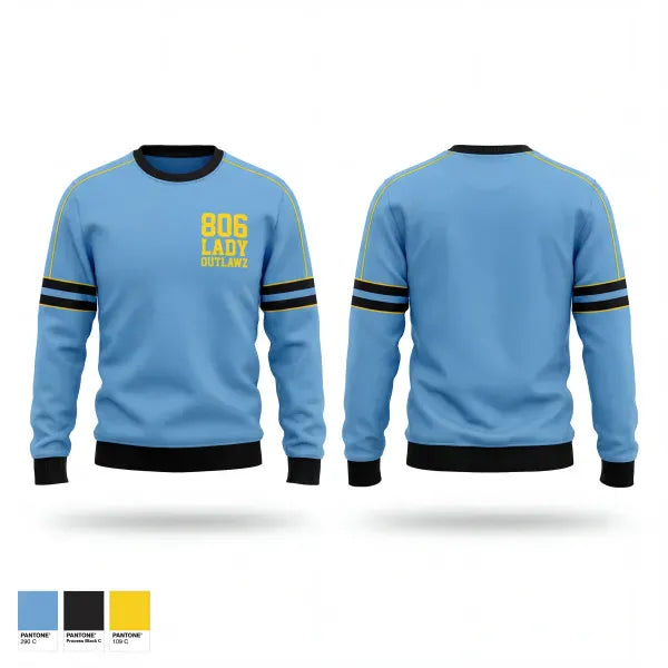 Crew Neck Sweatshirt, 806 Lady Outlawz, Softball, Teamtime, Team time, sublimation, custom sports apparel, team uniforms, spirit wear, spiritwear, sports uniforms, custom shirts, team store, custom team store, fundraiser sports, apparel fundraiser