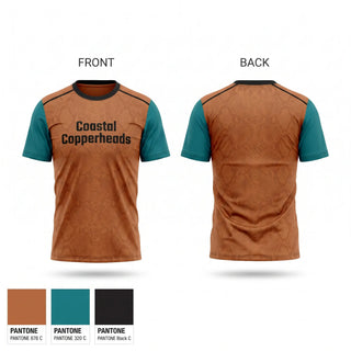 Short Sleeve Performance Shirt, Coastal Copperheads, Baseball, Teamtime, Team time, sublimation, custom sports apparel, team uniforms, spirit wear, spiritwear, sports uniforms, custom shirts, team store, custom team store, fundraiser sports, apparel fundraiser