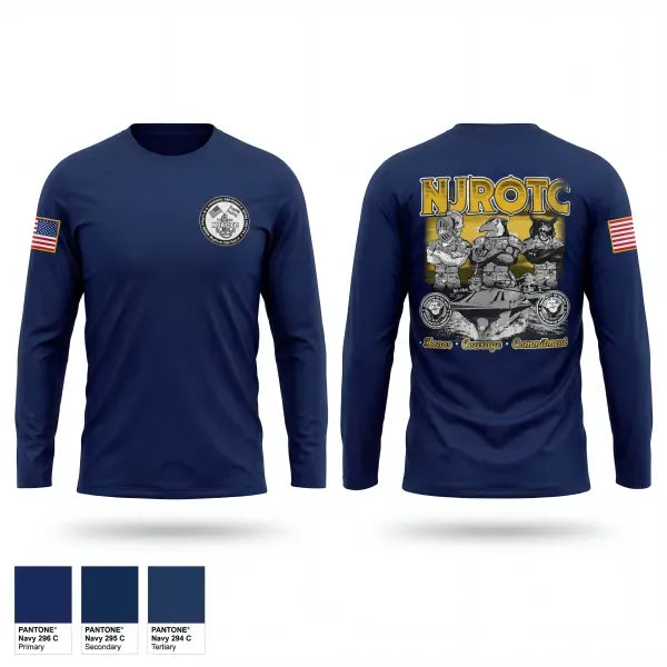 Long Sleeve Performance Shirt, Washington NJROTC, Navy, Teamtime, Team time, sublimation, custom sports apparel, team uniforms, spirit wear, spiritwear, sports uniforms, custom shirts, team store, custom team store, fundraiser sports, apparel fundraiser