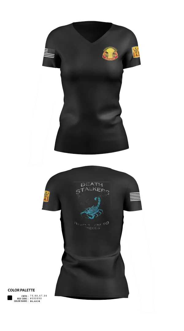 Womens Short Sleeve Vneck Shirt, 5-4 ADA A BTRY 3rd PLT, , Teamtime, Team time, sublimation, custom sports apparel, team uniforms, spirit wear, spiritwear, sports uniforms, custom shirts, team store, custom team store, fundraiser sports, apparel fundraiser