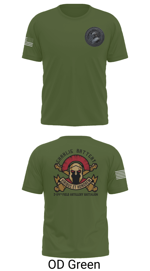 Old School Cotton Feel Shirt, Charlie Battery 2-114th FA, , Teamtime, Team time, sublimation, custom sports apparel, team uniforms, spirit wear, spiritwear, sports uniforms, custom shirts, team store, custom team store, fundraiser sports, apparel fundraiser
