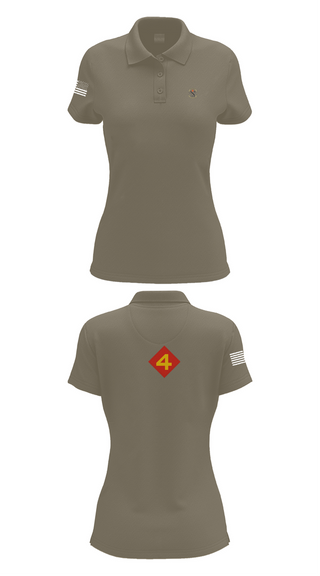 Womens Short Sleeve Performance Polo, 14th Marine regiment 4th Marine corps division, , Teamtime, Team time, sublimation, custom sports apparel, team uniforms, spirit wear, spiritwear, sports uniforms, custom shirts, team store, custom team store, fundraiser sports, apparel fundraiser