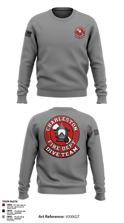 Charleston Fire Dept Dive Team 94862858 Crew Neck Sweatshirt - 3