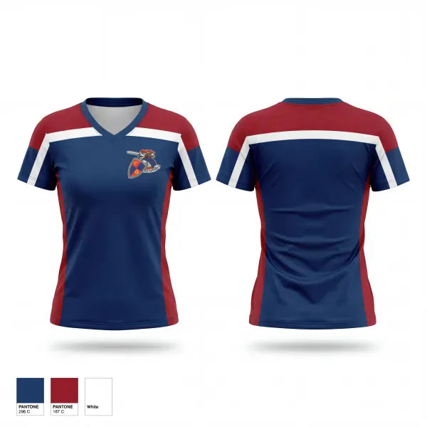 Womens Short Sleeve Vneck Shirt, Capital District Sled Warriors, Ice Hockey, Teamtime, Team time, sublimation, custom sports apparel, team uniforms, spirit wear, spiritwear, sports uniforms, custom shirts, team store, custom team store, fundraiser sports, apparel fundraiser