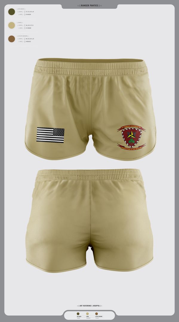 Ranger Panties, 3d Combat Engineer Battalion, , Teamtime, Team time, sublimation, custom sports apparel, team uniforms, spirit wear, spiritwear, sports uniforms, custom shirts, team store, custom team store, fundraiser sports, apparel fundraiser