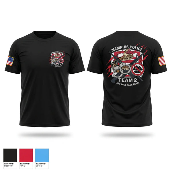 Old School Cotton Feel Shirt, Memphis Police City Wide Task Force Team Two, Police, Teamtime, Team time, sublimation, custom sports apparel, team uniforms, spirit wear, spiritwear, sports uniforms, custom shirts, team store, custom team store, fundraiser sports, apparel fundraiser
