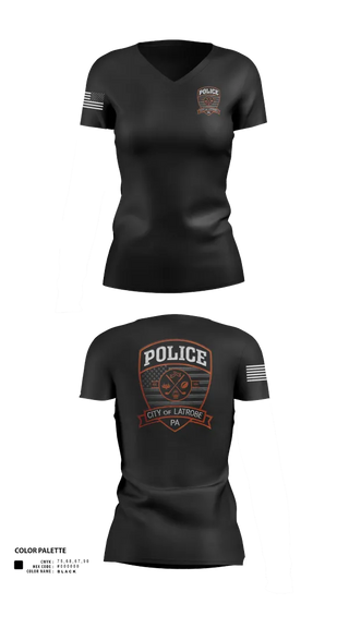 Womens Short Sleeve Vneck Shirt, City of Latrobe, Police, Teamtime, Team time, sublimation, custom sports apparel, team uniforms, spirit wear, spiritwear, sports uniforms, custom shirts, team store, custom team store, fundraiser sports, apparel fundraiser