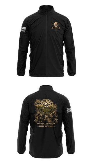 Windbreaker, Bad Karma, Army, Teamtime, Team time, sublimation, custom sports apparel, team uniforms, spirit wear, spiritwear, sports uniforms, custom shirts, team store, custom team store, fundraiser sports, apparel fundraiser