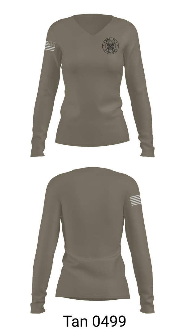 Womens Long Sleeve Vneck Shirt, HHC 172, Army, Teamtime, Team time, sublimation, custom sports apparel, team uniforms, spirit wear, spiritwear, sports uniforms, custom shirts, team store, custom team store, fundraiser sports, apparel fundraiser