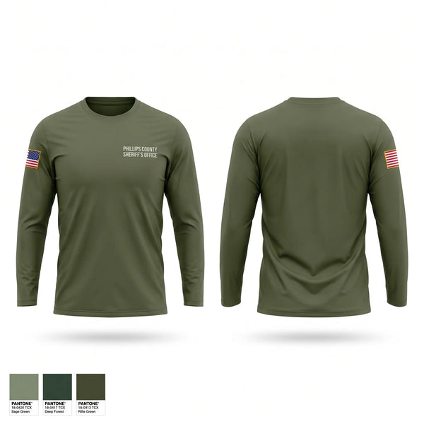 Long Sleeve Performance Shirt, Phillips County Sheriff's Office, Police, Teamtime, Team time, sublimation, custom sports apparel, team uniforms, spirit wear, spiritwear, sports uniforms, custom shirts, team store, custom team store, fundraiser sports, apparel fundraiser