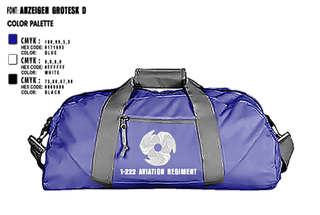 Duffle Bag, 1-222 Aviaition Regiment, Army, Teamtime, Team time, sublimation, custom sports apparel, team uniforms, spirit wear, spiritwear, sports uniforms, custom shirts, team store, custom team store, fundraiser sports, apparel fundraiser