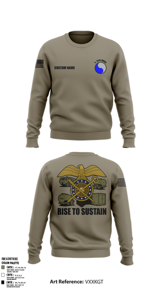 Crew Neck Sweatshirt, 729 Quarter Master Unit, Army, Teamtime, Team time, sublimation, custom sports apparel, team uniforms, spirit wear, spiritwear, sports uniforms, custom shirts, team store, custom team store, fundraiser sports, apparel fundraiser