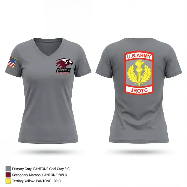 Womens Short Sleeve Vneck Shirt, Van Horn JROTC, Army, Teamtime, Team time, sublimation, custom sports apparel, team uniforms, spirit wear, spiritwear, sports uniforms, custom shirts, team store, custom team store, fundraiser sports, apparel fundraiser