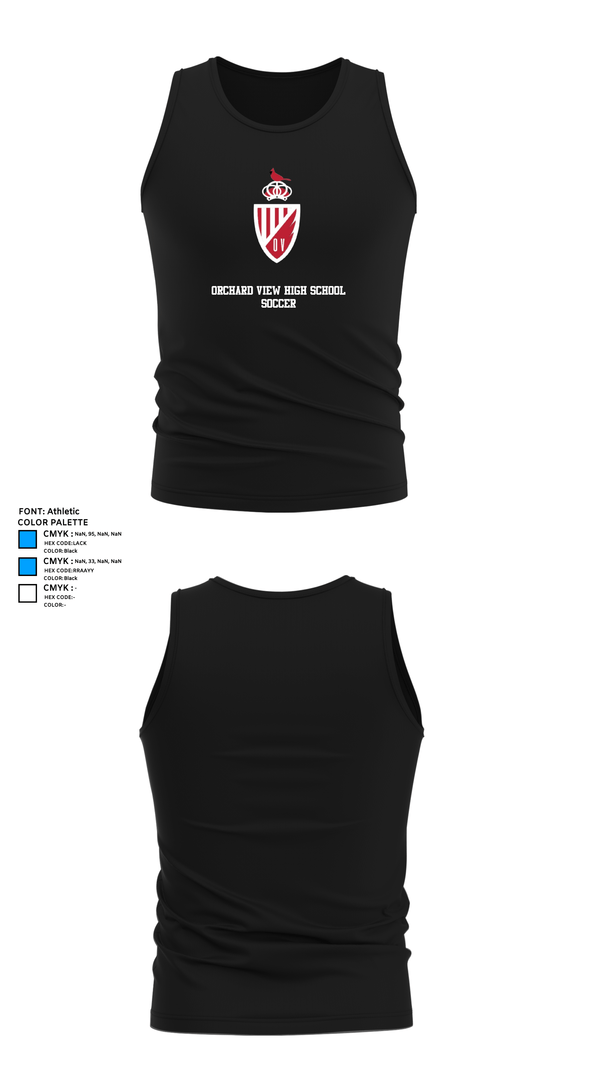 Tank Top, Orchard View High School Soccer, Men's Soccer, Teamtime, Team time, sublimation, custom sports apparel, team uniforms, spirit wear, spiritwear, sports uniforms, custom shirts, team store, custom team store, fundraiser sports, apparel fundraiser