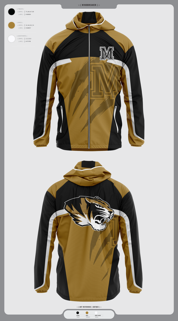 Windbreaker, Marceline Tigers, , Teamtime, Team time, sublimation, custom sports apparel, team uniforms, spirit wear, spiritwear, sports uniforms, custom shirts, team store, custom team store, fundraiser sports, apparel fundraiser