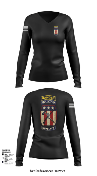 Womens Long Sleeve Vneck Shirt, 2-47 infantry 3rd BRG 10th MTN, Army, Teamtime, Team time, sublimation, custom sports apparel, team uniforms, spirit wear, spiritwear, sports uniforms, custom shirts, team store, custom team store, fundraiser sports, apparel fundraiser