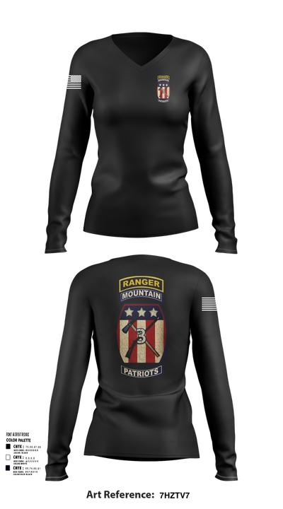 2-47 infantry 3rd BRG 10th MTN 15406658 Women's Long Sleeve V-neck Shirt - 102