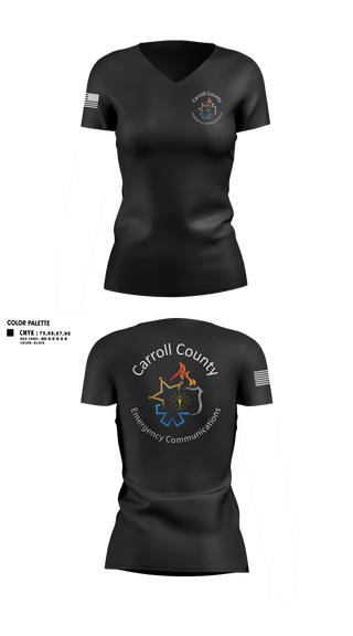 Womens Short Sleeve Vneck Shirt, Carroll County Emergency Communications, Police, Teamtime, Team time, sublimation, custom sports apparel, team uniforms, spirit wear, spiritwear, sports uniforms, custom shirts, team store, custom team store, fundraiser sports, apparel fundraiser