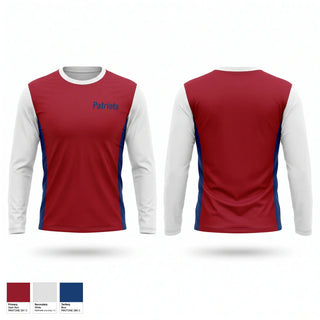 Long Sleeve Performance Shirt, Patriots, Men's Basketball, Teamtime, Team time, sublimation, custom sports apparel, team uniforms, spirit wear, spiritwear, sports uniforms, custom shirts, team store, custom team store, fundraiser sports, apparel fundraiser