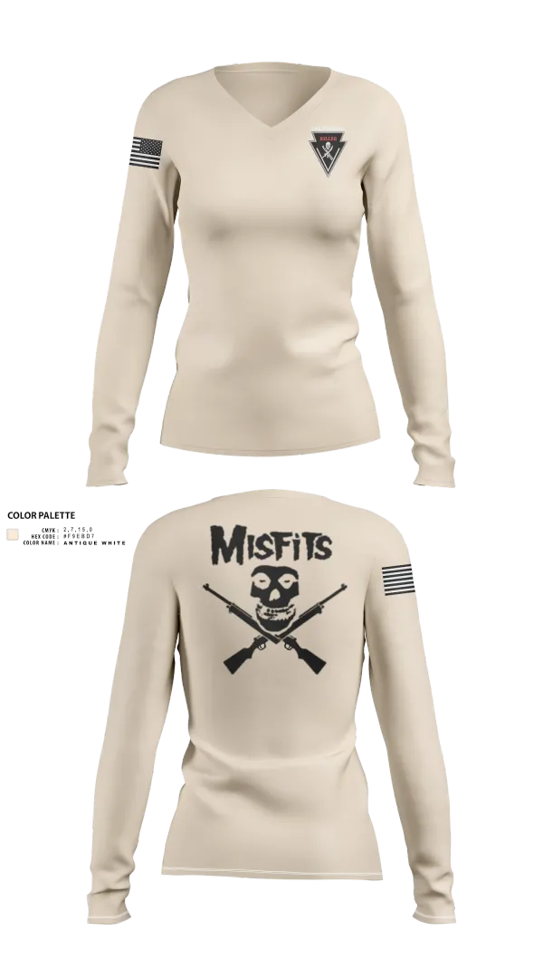 Womens Long Sleeve Vneck Shirt, 2/11 killer troop, Army, Teamtime, Team time, sublimation, custom sports apparel, team uniforms, spirit wear, spiritwear, sports uniforms, custom shirts, team store, custom team store, fundraiser sports, apparel fundraiser
