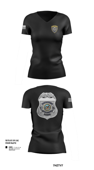 Womens Short Sleeve Vneck Shirt, Veterans Affairs Police, Police, Teamtime, Team time, sublimation, custom sports apparel, team uniforms, spirit wear, spiritwear, sports uniforms, custom shirts, team store, custom team store, fundraiser sports, apparel fundraiser