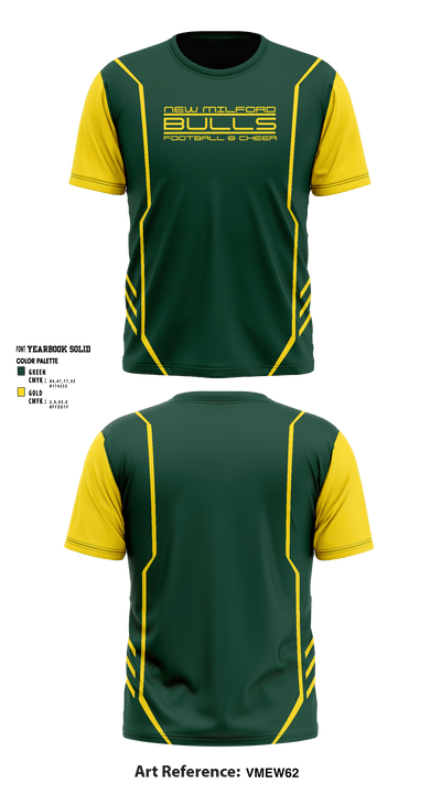 New Milford Bulls Football And Cheerleading 19489077 Short Sleeve Performance Shirt - 11