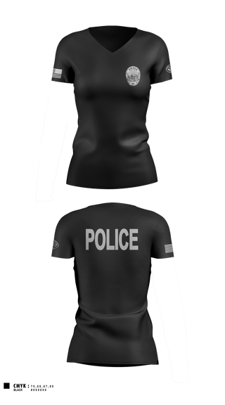 Women's Short Sleeve Vneck Shirt, Desert Hot Springs Police Department, Police, Teamtime, Team time, sublimation, custom sports apparel, team uniforms, spirit wear, spiritwear, sports uniforms, custom shirts, team store, custom team store, fundraiser sports, apparel fundraiser