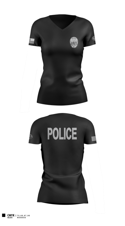 Desert Hot Springs Police Department 82587518 Women's Short Sleeve V-neck Shirt - 1