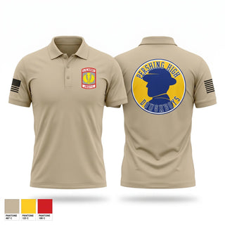 Short Sleeve Performance Polo, Pershing Doughboy Battalion, Army, Teamtime, Team time, sublimation, custom sports apparel, team uniforms, spirit wear, spiritwear, sports uniforms, custom shirts, team store, custom team store, fundraiser sports, apparel fundraiser
