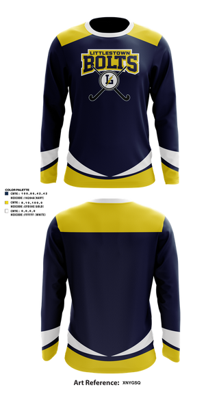 Long Sleeve Performance Shirt, Littlestown bolts, Field Hockey, Teamtime, Team time, sublimation, custom sports apparel, team uniforms, spirit wear, spiritwear, sports uniforms, custom shirts, team store, custom team store, fundraiser sports, apparel fundraiser