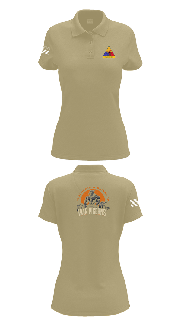 Womens Short Sleeve Performance Polo, 261st War Pigeons, Army, Teamtime, Team time, sublimation, custom sports apparel, team uniforms, spirit wear, spiritwear, sports uniforms, custom shirts, team store, custom team store, fundraiser sports, apparel fundraiser