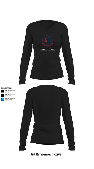 Womens Long Sleeve Vneck Shirt, NMRTC El Paso, , Teamtime, Team time, sublimation, custom sports apparel, team uniforms, spirit wear, spiritwear, sports uniforms, custom shirts, team store, custom team store, fundraiser sports, apparel fundraiser