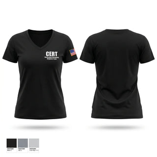 Womens Short Sleeve Vneck Shirt, CERT: Corrections Emergency Response Team, Police, Teamtime, Team time, sublimation, custom sports apparel, team uniforms, spirit wear, spiritwear, sports uniforms, custom shirts, team store, custom team store, fundraiser sports, apparel fundraiser