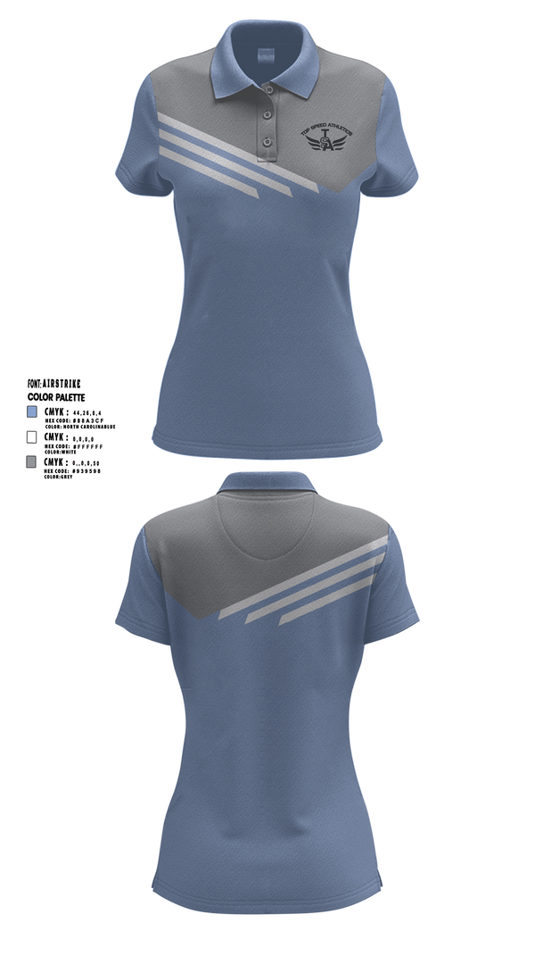 Womens Short Sleeve Performance Polo, Top Speed Athletics, Track & Field, Teamtime, Team time, sublimation, custom sports apparel, team uniforms, spirit wear, spiritwear, sports uniforms, custom shirts, team store, custom team store, fundraiser sports, apparel fundraiser