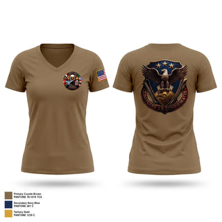 Womens Short Sleeve Vneck Shirt, 408th Contracting Support Brigade, Army, Teamtime, Team time, sublimation, custom sports apparel, team uniforms, spirit wear, spiritwear, sports uniforms, custom shirts, team store, custom team store, fundraiser sports, apparel fundraiser